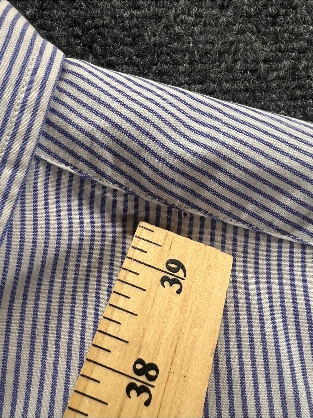 Gant Oxford Button Down L/S Shirt Medium Blue/White Stripe Armband Preppy Career - Picture 12 of 12